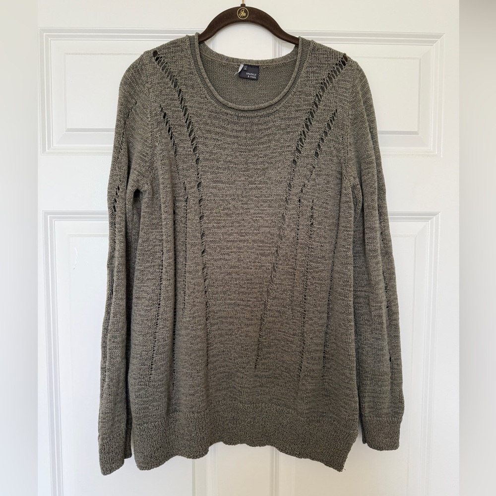 Sparkle & Fade Woven Crew Neck Sweater